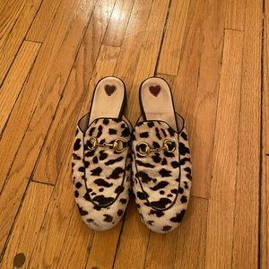 Gucci Princeton Leopard Calf-hair Loafers